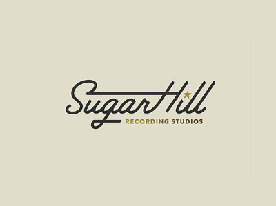 Sugarhill Recording Studios Logo brand identity custom typography design logo music logos script typography