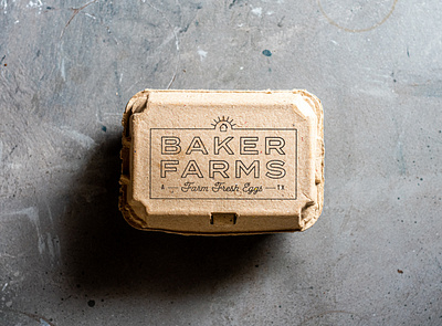 Baker Farms Egg Packaging austin brand design brand identity design egg carton packaging