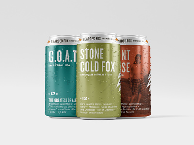 Bearded Fox Brewing Co. Can Set beer beer can design beer can label brand identity design packaging
