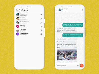 Chat with bookers app chat list mobile ui