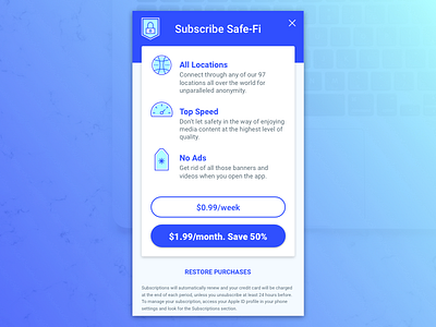 Subscribe Safety APP app mobile price restore subscribe ui