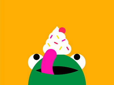 Eat that frog! cream frog illustration