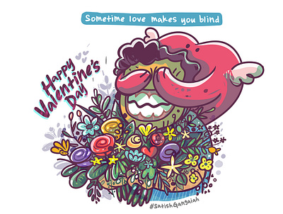 happy valentines day blind eco flower green greeting card happy heart illustrator love sticker valentine day vector vector art