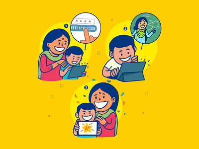 app illustrations app branding design editorial illustration education emoji event expression flat font graphic design illustration indian kids mascot satishgangaiah stickers vector visual design
