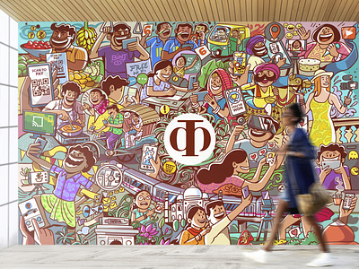 Mural design - Korra branding design illustration indian mural satishgangaiah vector