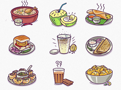 Food sticker-Snapchat app foodillustration indian stickerdesign