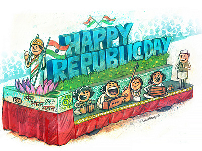 Republic Day Greeting design illustration india republicday