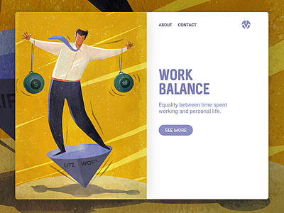 Work-Balance illustration landing page page design satishgangaiah vector