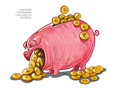 sad piggy currency editorial illustration money piggy piggybank savings sickness