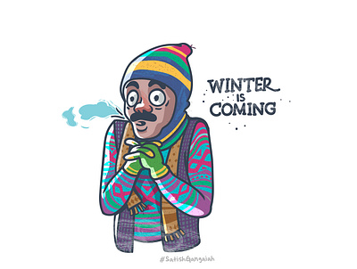 winter is coming branding expression illustration india indian mascot satishgangaiah sticker stickers vector
