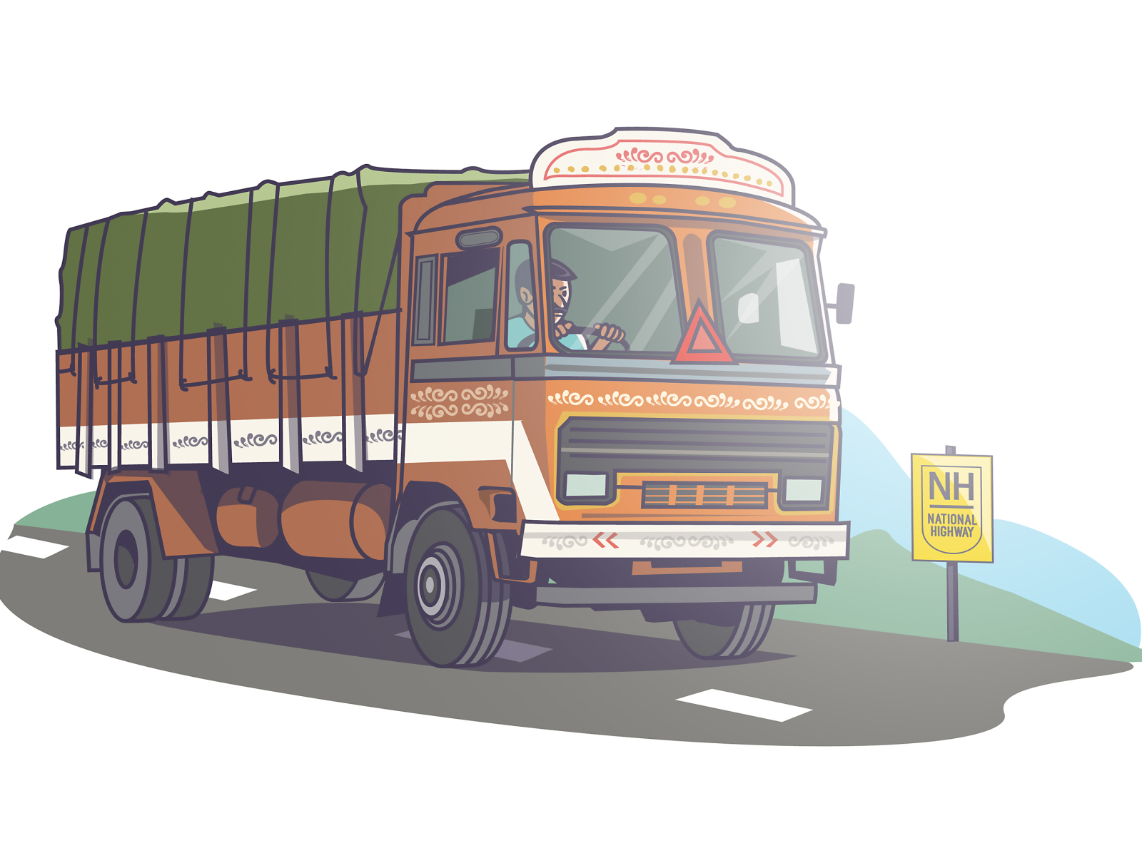 An Indian Brightly Decorated Truck Stock Illustration  Download Image Now   Art Truck Art Product  iStock