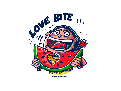 love bite artist boomblastdesign character chatstickers emoji emotional happy india indiandesign onlyindia satishgangaiah sticker style ui uiux