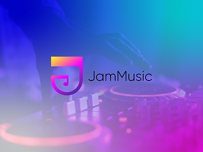 Modern J + Music play logo design