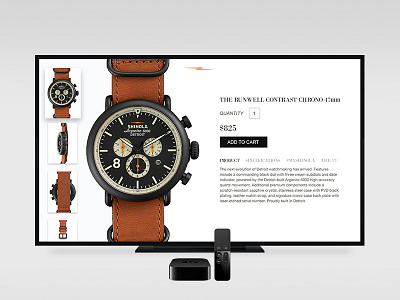 Shinola Apple TV Concept app apple tv design detroit ecommerce shinola ui ui design user interface watches