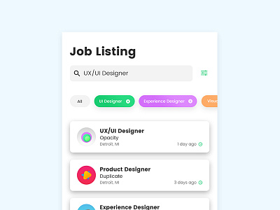Job Listing 050 app dailyui job listing jobs ui ux