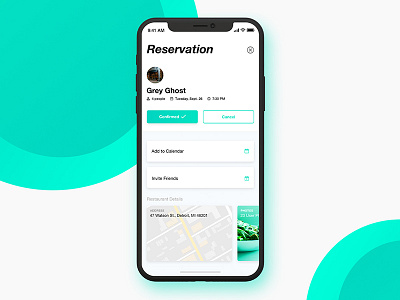 Confirm Reservation 054 confirm dailyui reservation restaurant ui ux