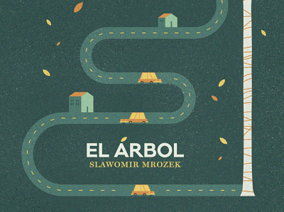 The tree - Slawomir Mrozek book cover books cars houses illustration route tree