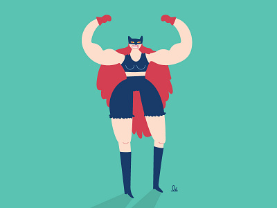 She´s super boxer character design illustration strong super heroin woman