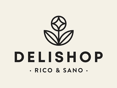 Delishop Branding - primary logo branding delicious design detox flower food shop gluten free healthy logo vegan