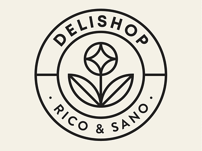 Delishop Branding - Secondary Logo branding detox flower food gluten free healthy shop vegan