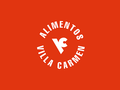 Alimentos Villa Carmen - LOGO bold brand branding circle design food icon logo logotype modern orange vc vector