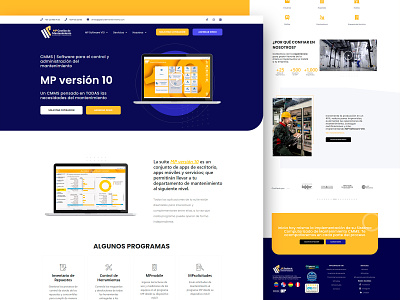 Website Redesign - Gestión de Mantenimiento blue modern product design redesign software ui ux web website yellow