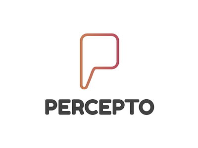 Percepto Logo brand branding comunication gradiant logo p red