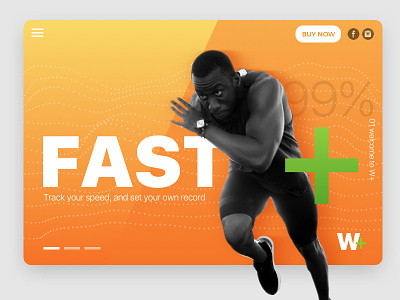 W+ Proposal Header design fast header modern orange plus slider sport ui ux w website