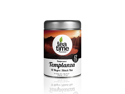Label design for Tea Time Premium - Temperance black tea label packaging premium simple tea