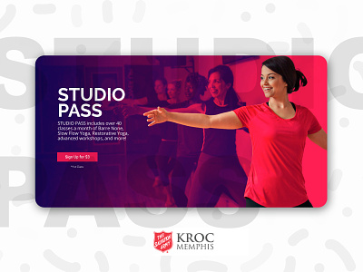 Kroc Memphis Studio Pass Campaign branding campaign design landingpage modern salvation army web website yoga