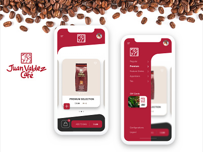 Juan Valdez Coffee App app branding coffee design product sketch ui ux