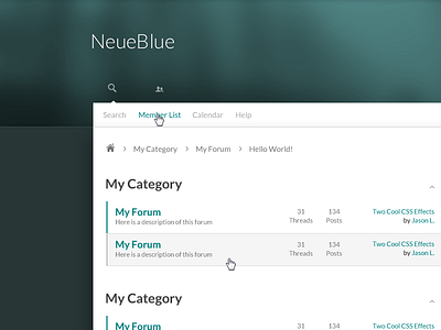NeueBlue Preview blue clean forum mybb simple theme white