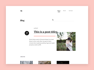 Asymmetric Blog Layout asymmetric black blog minimal pink simple typography white