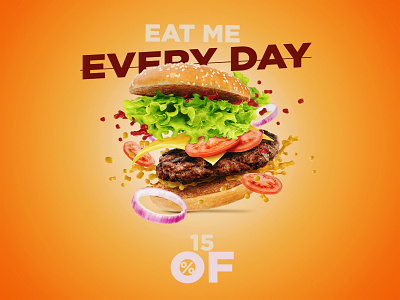 Social Media Fast Food Poster - Burger adobe photoshop branding design graphic design graphics illustration minimal photoshop typography ui ux vector
