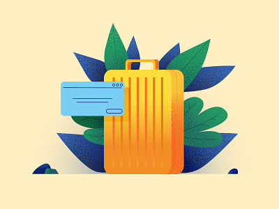 Suitcase illustration leaves suitcase vector