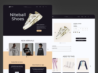 Page for SPORTBAR online store design figma ui ux uxui web