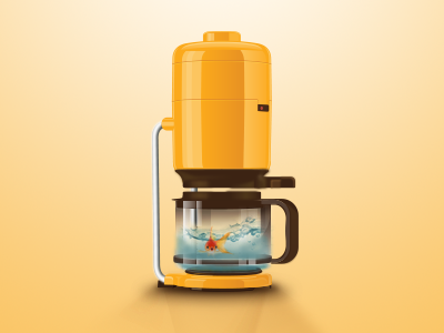 Goldfish in Coffee maker coffee coffee maker. sunbzy goldfish wave yellow