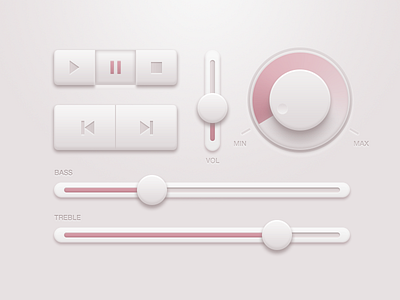 Soft Player button minimal player smooth sunbzy ui ui kit user interface