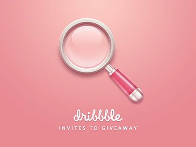 Dribbble Invites Giveaway dribbble dribbble invites find giveaway glass illustration invitation invite magnifying pink search sunbzy