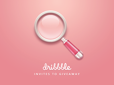 Dribbble Invites Giveaway dribbble dribbble invites find giveaway glass illustration invitation invite magnifying pink search sunbzy