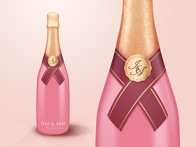 Champagne Rose bottle champagne couple gold illustration love pink rose smooth sunbzy wedding