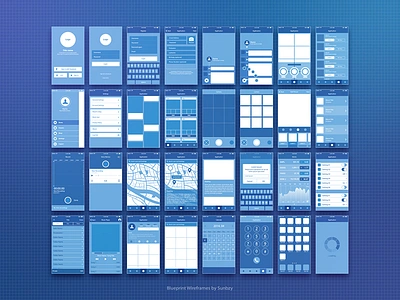 Blueprint Wireframe blue blueprint build element flow ios7 iphone5 process sunbzy ui ux wireframe