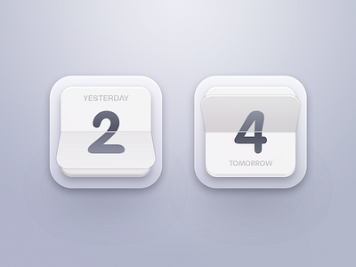 Yesterday to Tomorrow calendar clean icon minimal number smooth sunbzy tomorrow ui user interface white yesterday