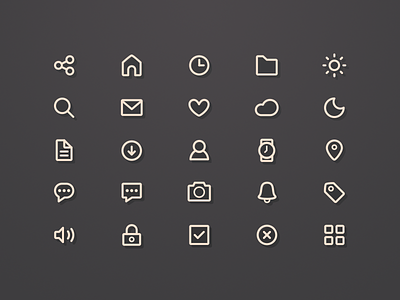 25 Lined Icons (Free) black flat free icon ios7 ios8 line lined minimal smooth sunbzy ui