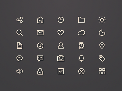 25 Lined Icons (Free) by Sunbzy on Dribbble