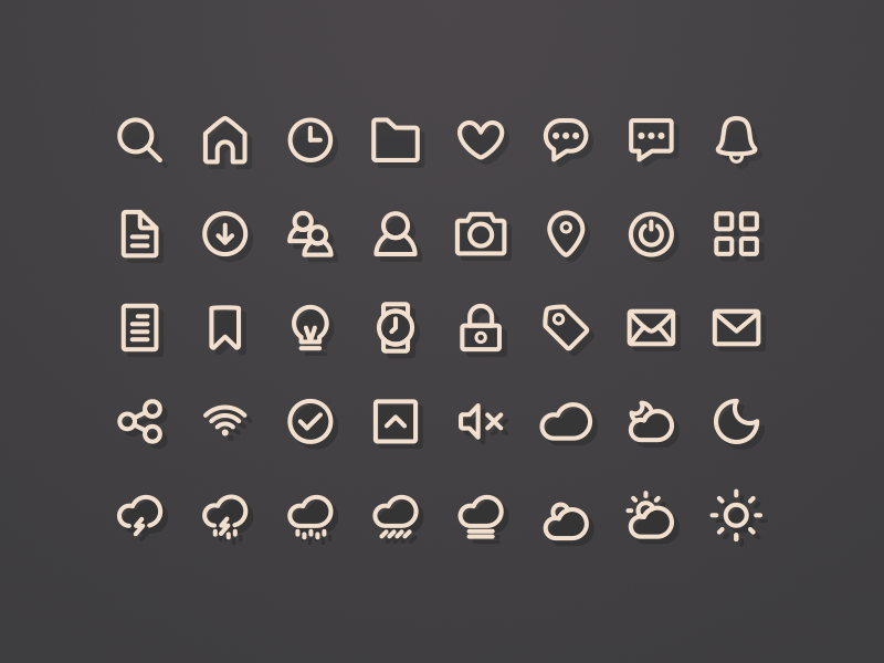 40 Lined Icons by Sunbzy on Dribbble