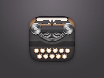 KEYX ICON black gold gray grey icon icons ios iosapp keyboard retro sunbzy typewriter