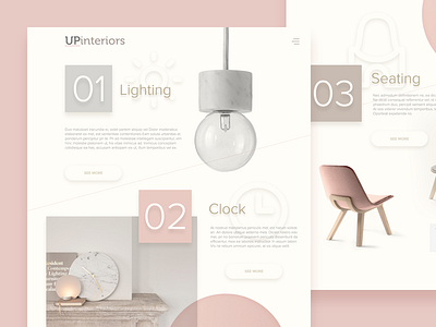 Upinteriors Webdesign minimal pink smooth ui ux uxui webdesign