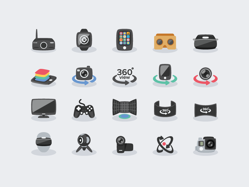 Virtual Reality - VR Icons trend 2017 startup technology icon freebie free 360 view 360 camera vr ar camera vr icon virtual reality