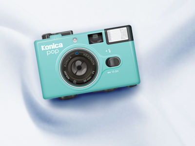 Konica Pop camera green illustration konica konica pop minimal pastel color smooth sunbzy